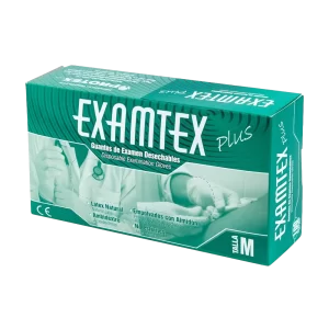 GUANTES DE LATEX TALLA M - CAJA X 100 UND - EXAMTEX