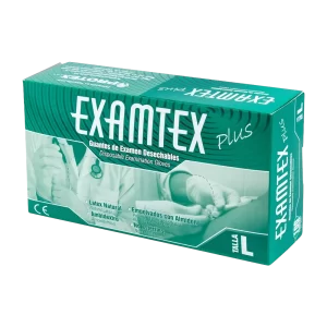 GUANTES DE LATEX TALLA L - CAJA X 100 UND - EXAMTEX
