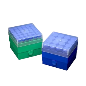 CRIOCAJA EN POLIPROPILENO DE 36 POSICIONES PARA TUBOS DE 15 ML, TAPA SEPARADA - PAQUETE X 2 UND - USA SCIENTIFIC