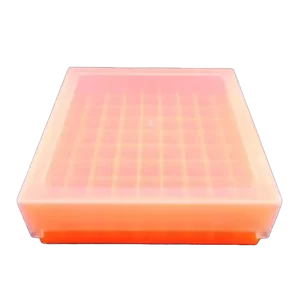 CRIOCAJA DE POLIPROPILENO DE 9 X 9 CON FONDO DE COLOR Y TAPA TRANSPARENTE -  PAQUETE X 5 UND  - USA SCIENTIFIC