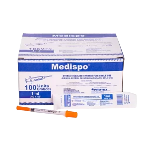 JERINGA INSULINA 30U AGUJA 31 X 1/3 - CAJA X 100 UNIDADES - MEDISPO