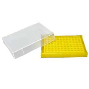 RACK PLASTICO PARA TUBOS PCR 0,2 ML CON TAPA 96 POSICIONES AUTOCLAVABLE, COLOR AMARILLO - UNIDAD - BIO-SEEN