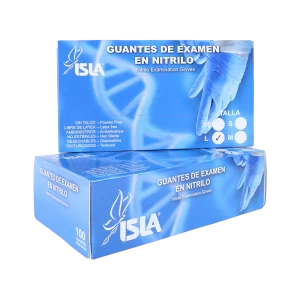 GUANTES EN NITRILO AZUL, LIBRE DE TALCO, NO ESTERIL  TALLA L - CAJA X 100 UND - ISLA