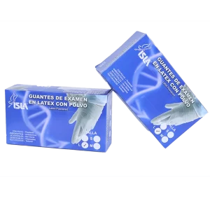 GUANTE EN LATEX PARA EXAMEN, CON TALCO, NO ESTERIL  TALLA L - CAJA X 100 UND - ISLA
