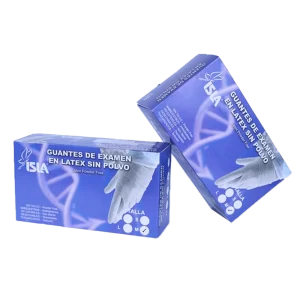 GUANTE EN LATEX PARA EXAMEN. CON TALCO. NO ESTERIL  TALLA M - CAJA X 100 UND - ISLA